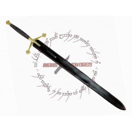 SCIROCCO BLACK MEDIEVAL KNIGHT SCOTTISH CLAYMORE 44 5 INCH STEEL SWORD - GOLD